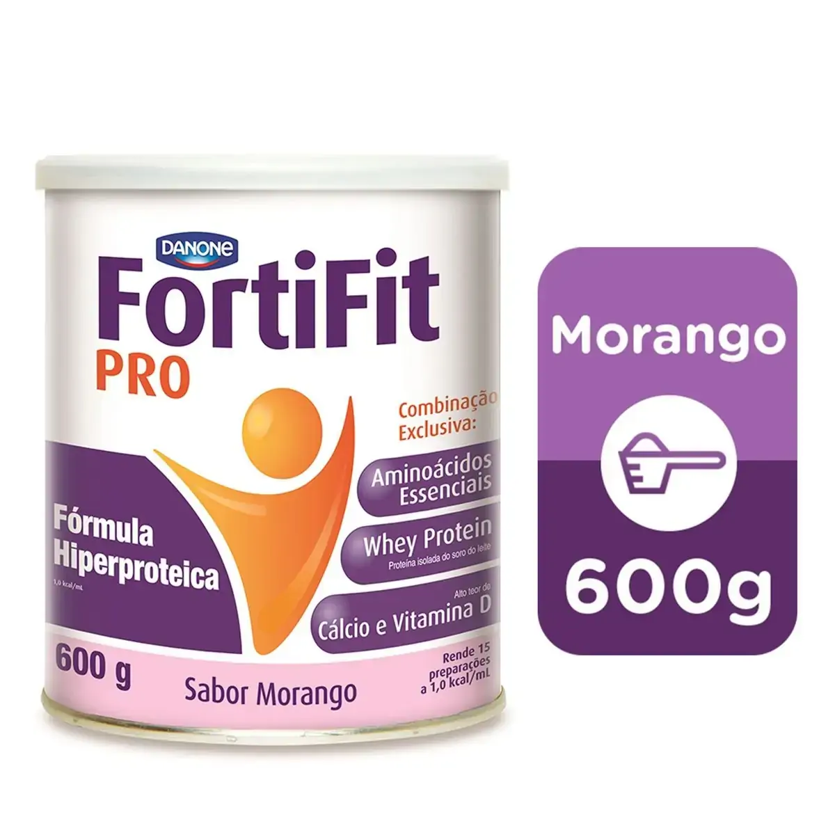 Fórmula Hiperproteica Pó Morango Fortifit Pro Lata 600g