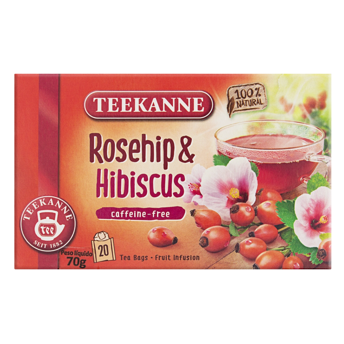 Chá De Roseira Silvestre E Hibisco Teekanne Caixa 70g 20 Unidades