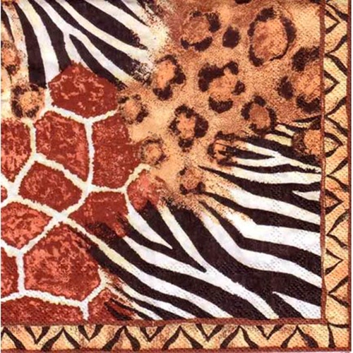 Guardanapo Pele Animais Africanos Tec
