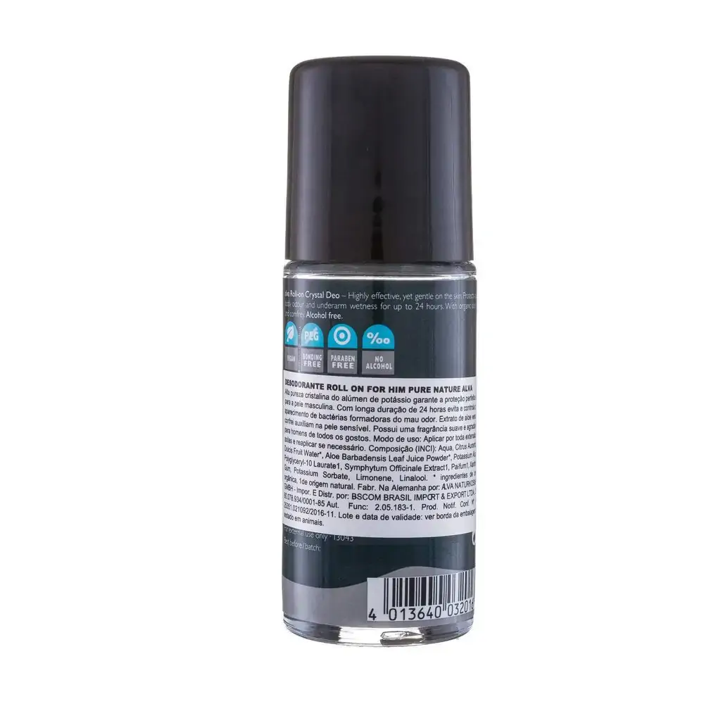Desodorante Roll On For Him Pure Alva Naturkosmetik