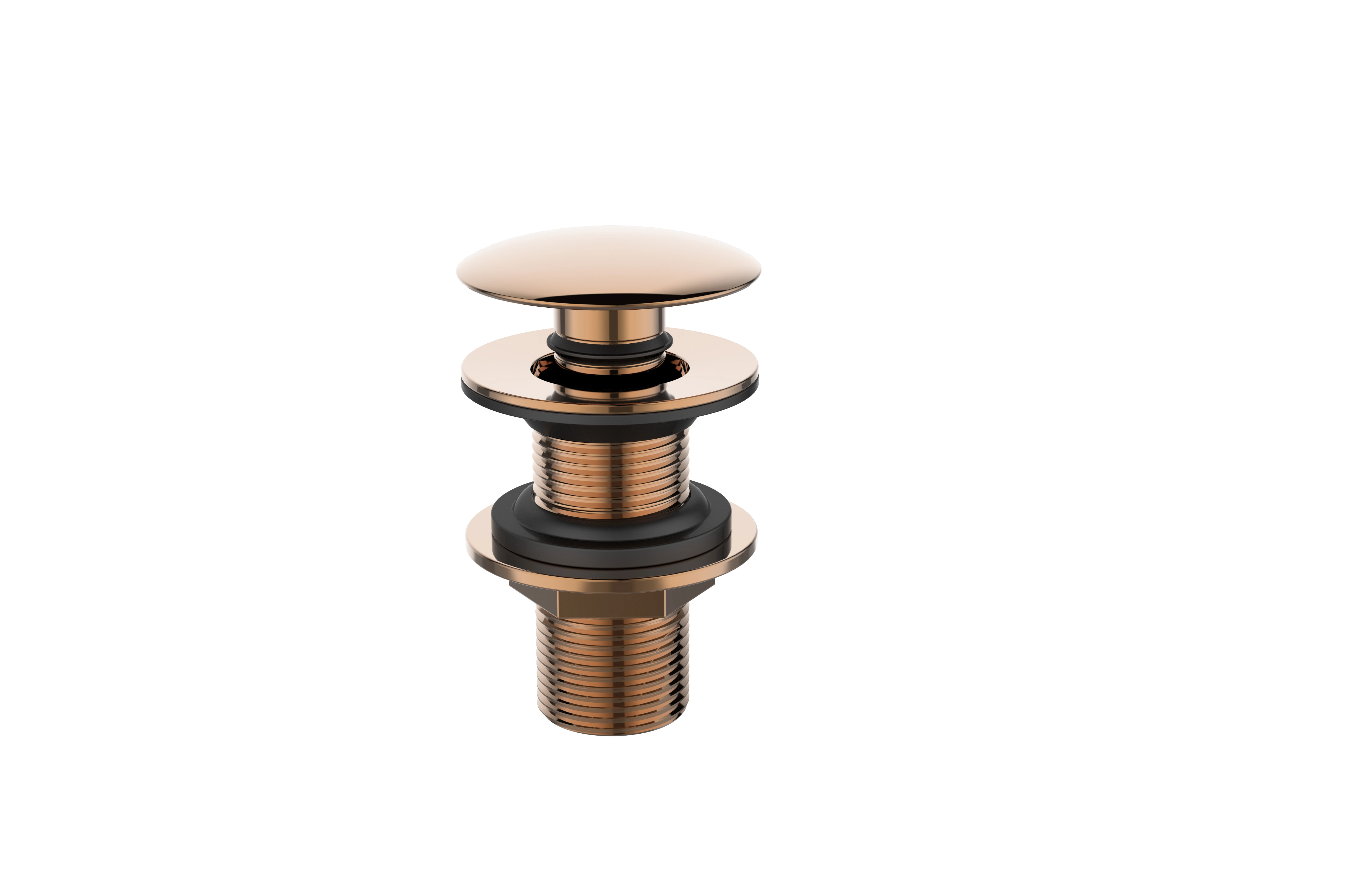 Válvula Ralo Click Pop Up Metal Inox Rose-Gold brilhante para Pia Lavatório Banheiro Lavabo Cubas 7/8