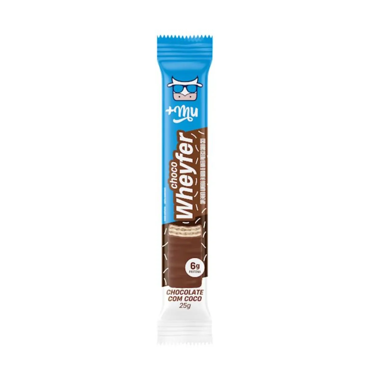 Wafer Proteico Chocolate Com Coco Mu Chocowheyfer Pacote 25g