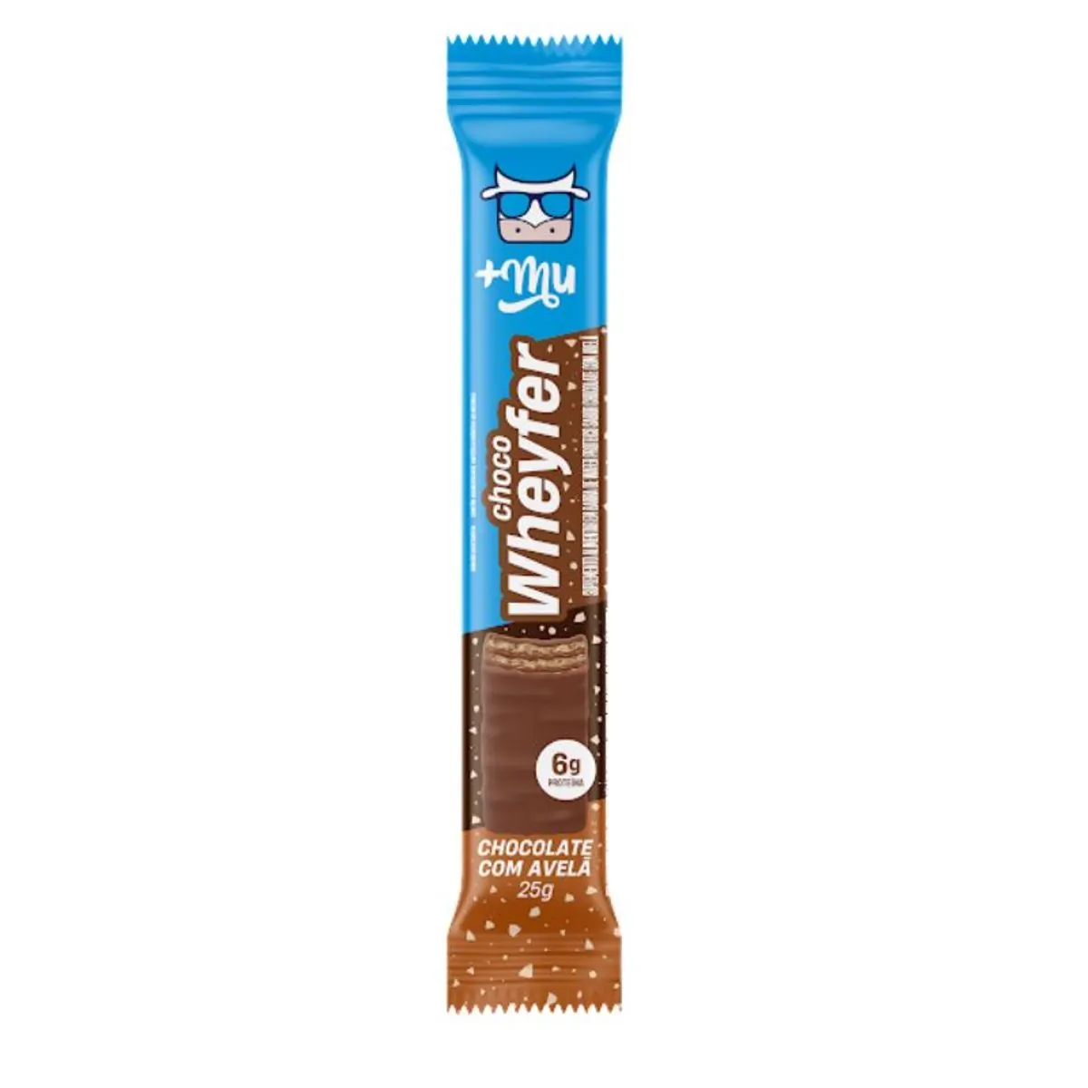 Wafer Proteico Chocolate Com Avelã Mu Chocowheyfer Pacote 25g