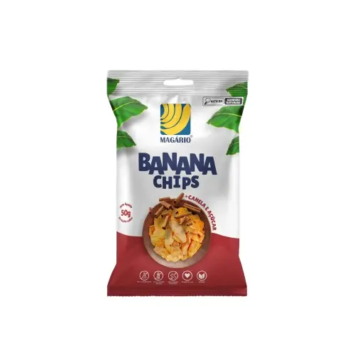 Banana Chips Magario 50g Acucar E Canela