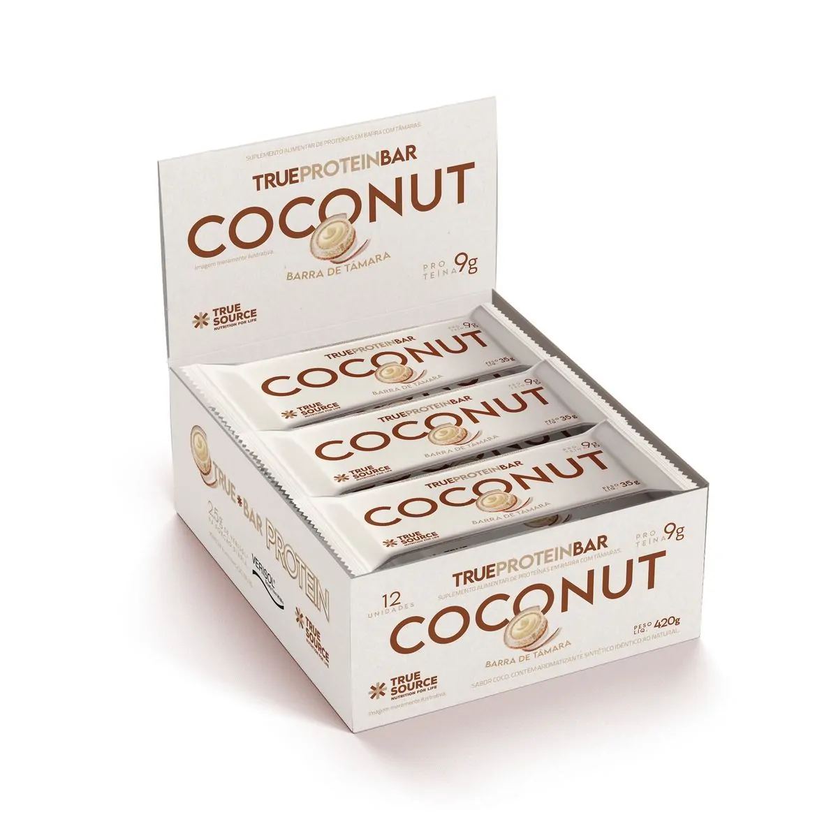 True Protein Bar Coconut Display c/ 12 Unidades True Source