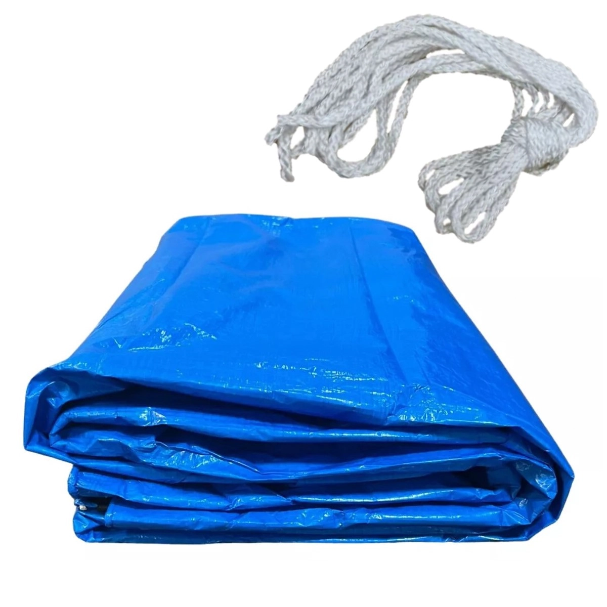 Lona Plastica 4x5 180g Construção Obras +corda Trançada 10mt