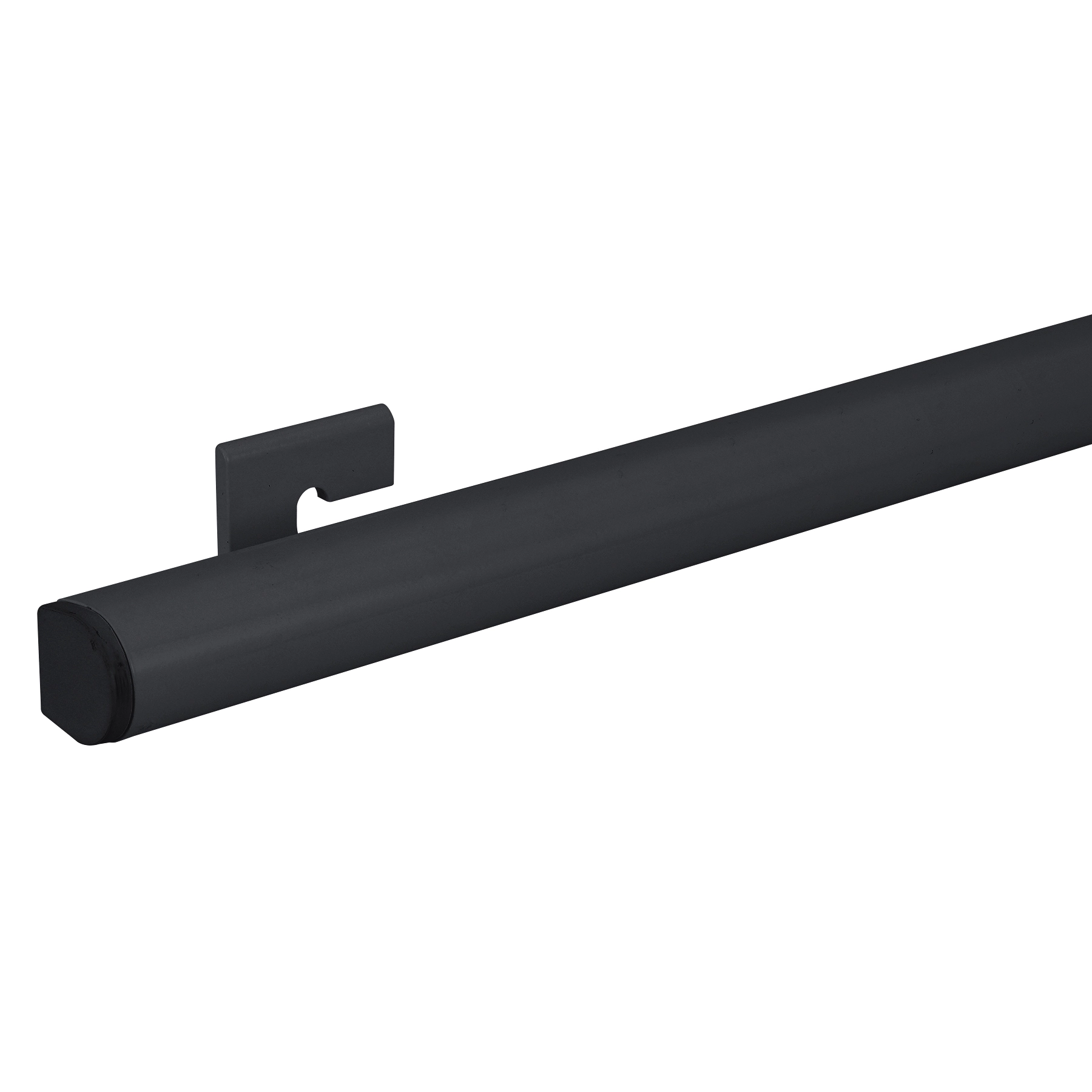 Corrimão para Escada em Alumínio Fosco Tubular 3m Preto com Kit Instalação Bugal