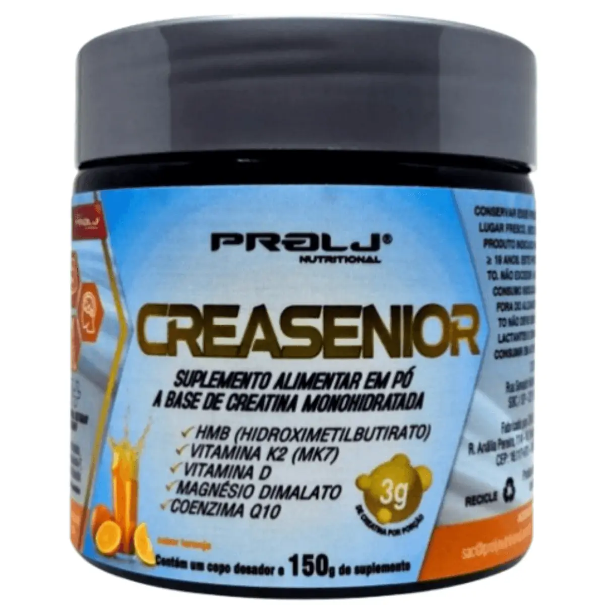 Creasenior Creatina Monohidratada 150g com HMB, Magnésio Dimalato, Vitamina K e Vitamina D Sabor L