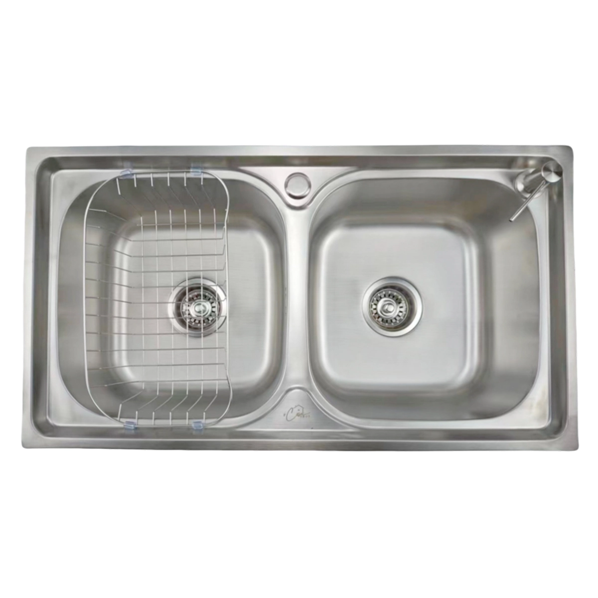 Cuba Gourmet de Cozinha Dupla Retangular Com Acessórios em Aço Inox Escovado 78x43x20cm