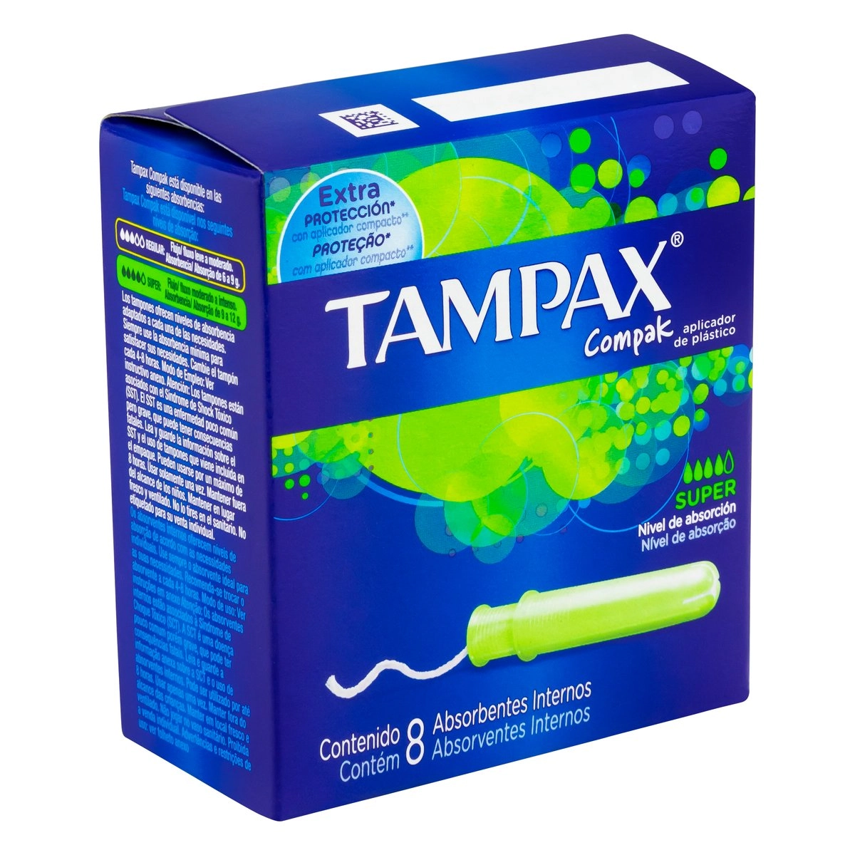 Absorvente TAMPAX Compak Super com 8 Unidades