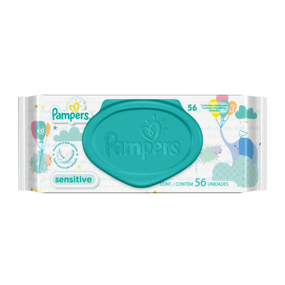 Lenço Umedecido Pampers Sensitive - 56 Unidades