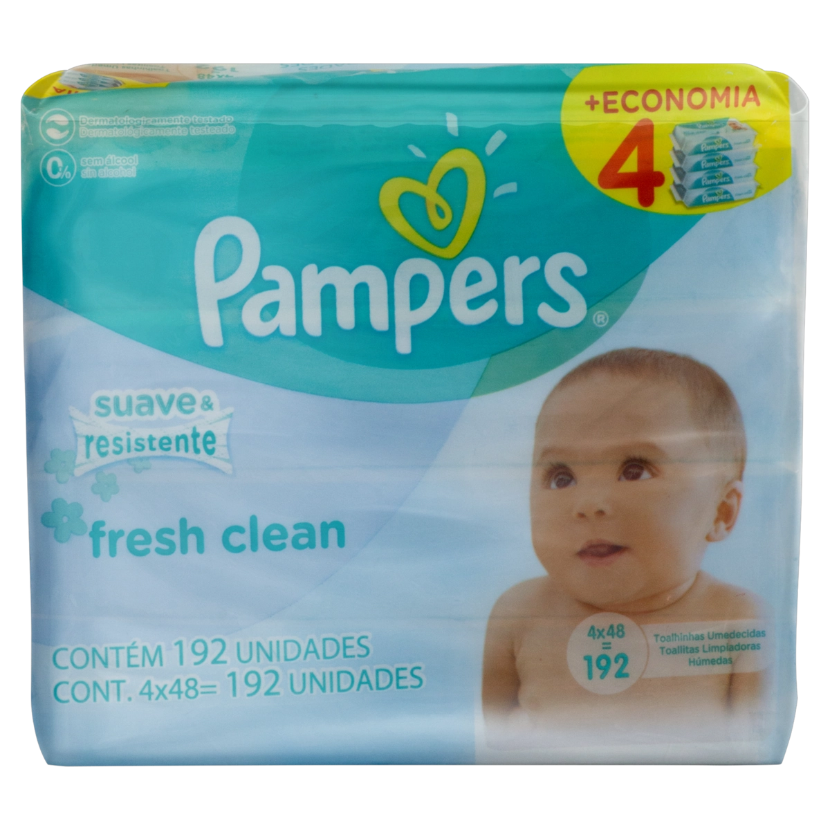 Pack Toalha Umedecida Fresh Clean Suave Pampers Pacote 4 Unidades
