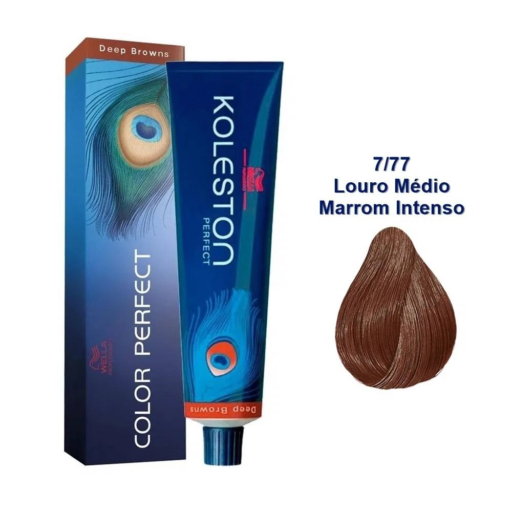 Tintura Creme Color Perfect Louro Médio Marrom Intenso 7/77