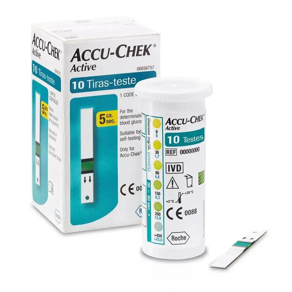 Tiras Teste de Glicose Accu-Chek Active 10 Unidades