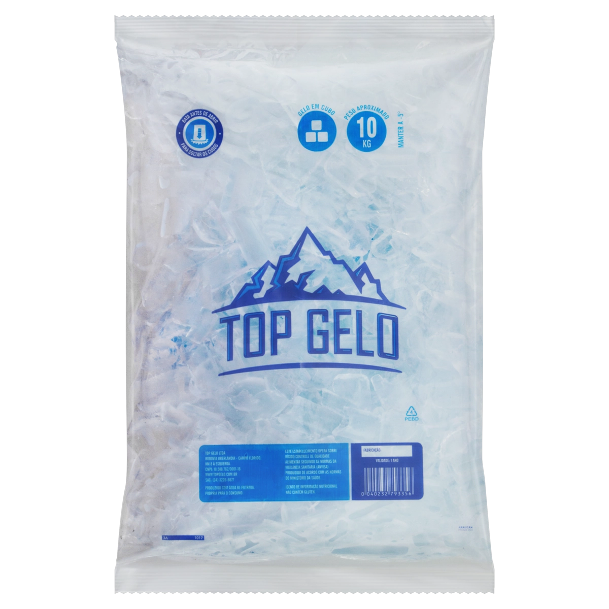 Gelo Cubos Top Gelo 10kg
