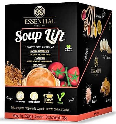 Souplift Vegana Tomate Curcuma 10x350g Essential Essential Nutrition