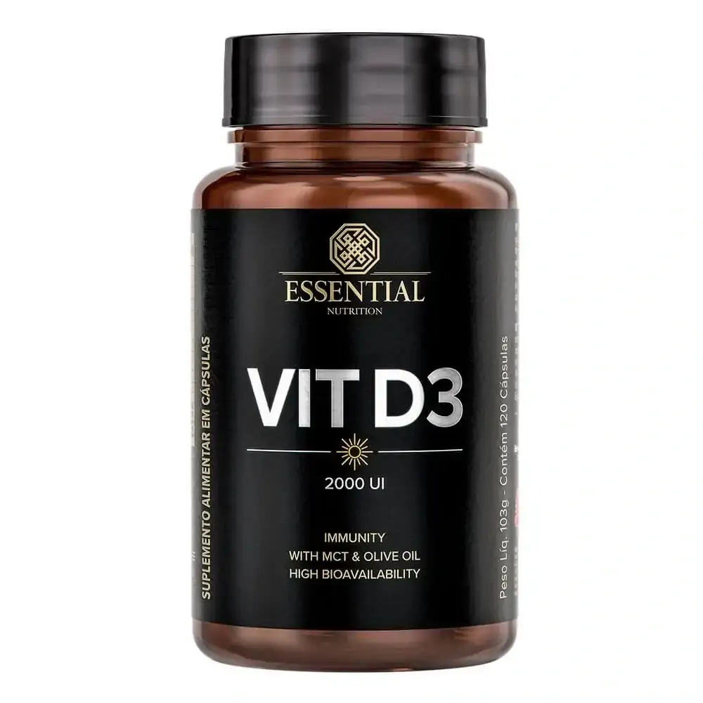 Vitamina D3 2000 UI (120 Cápsulas) 103g - Essential Nutrition