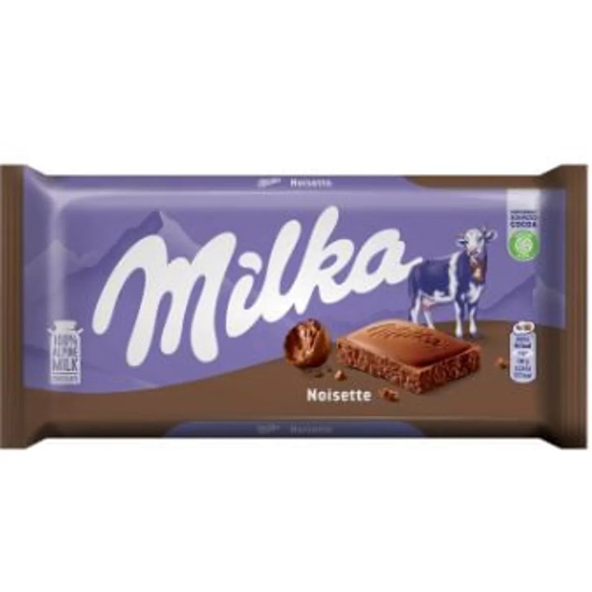 Chocolate ao Leite Alpino com Mistura de Avelãs Milka Pacote 100g