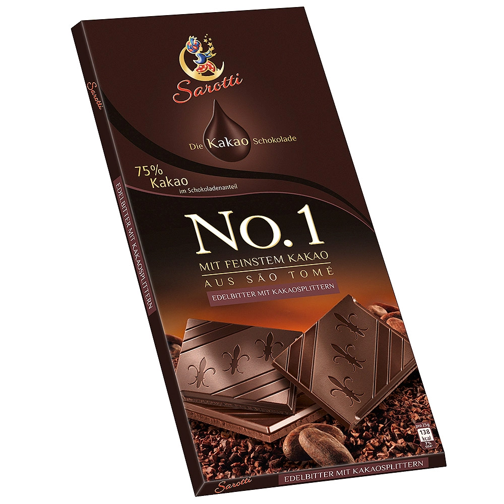 Barra De Choc 75 Cacau Sarotti 100gr Geral Loja