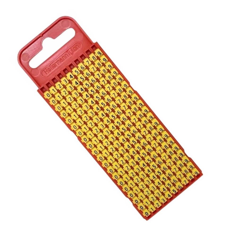Marcador Anilha Encaixe 0,5-1,5 Mm² Wic1 Números 0-9 Amarelo Cartela