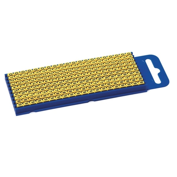 Marcador Anilha Encaixe 1,5-2,5 Mm² Wic2 Números 0-9 Amarelo Cartela