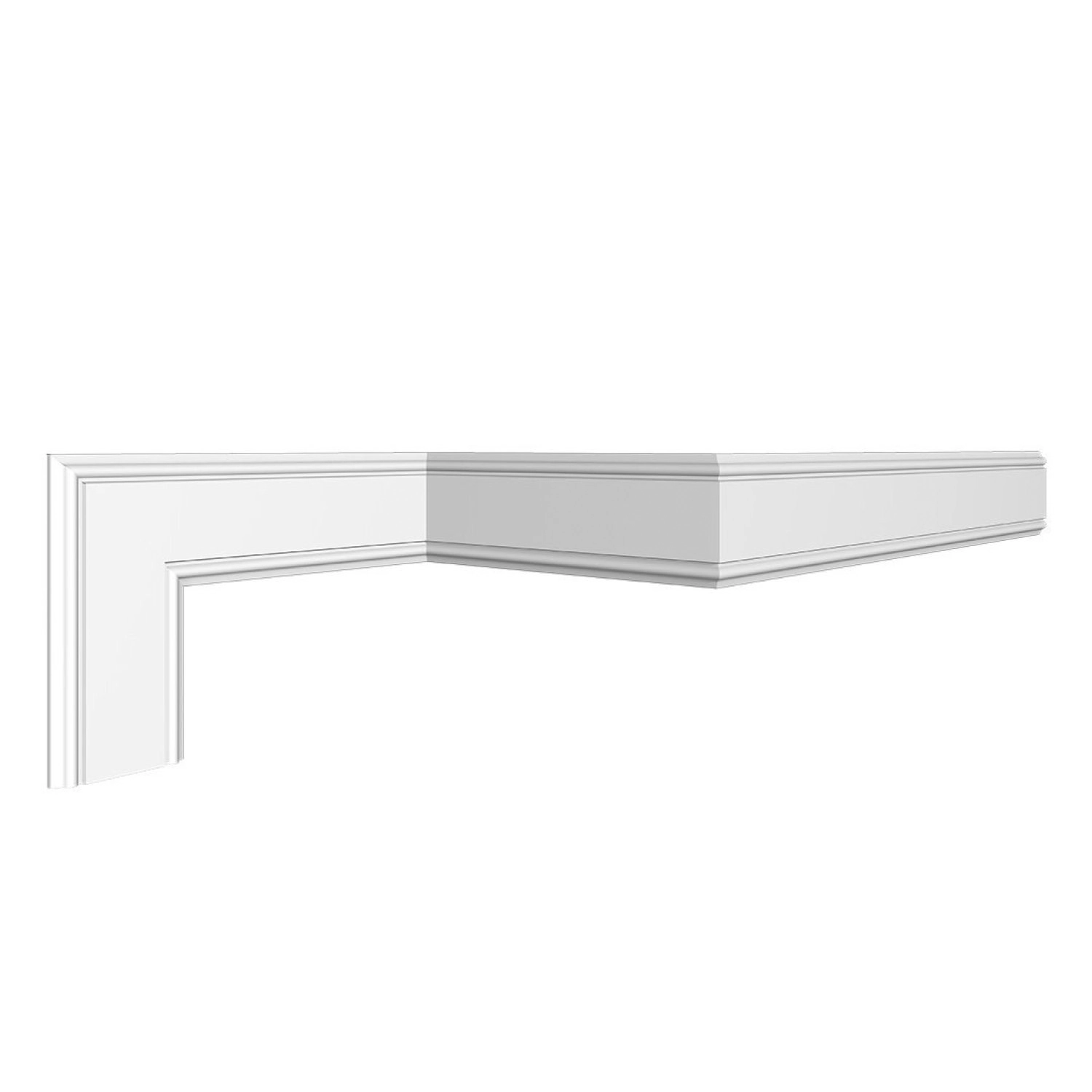 Roda Meio Perfil De Poliestireno Cw12 - Caixa Com 6 M - Branco