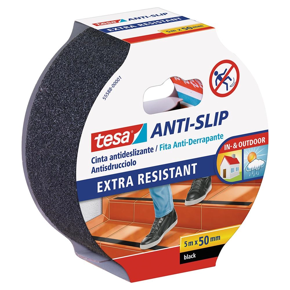 Fita Antiderrapante Lixa Preta Tesa 5m X 50mm