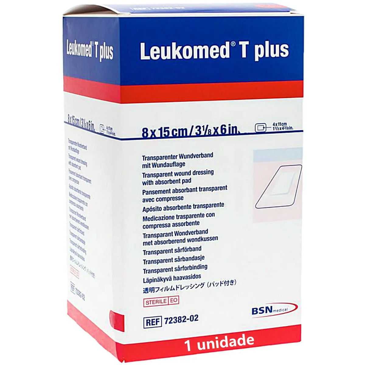Curativo Filme Transparente Leukomed T Plus 72382-02 8x15cm - unidade