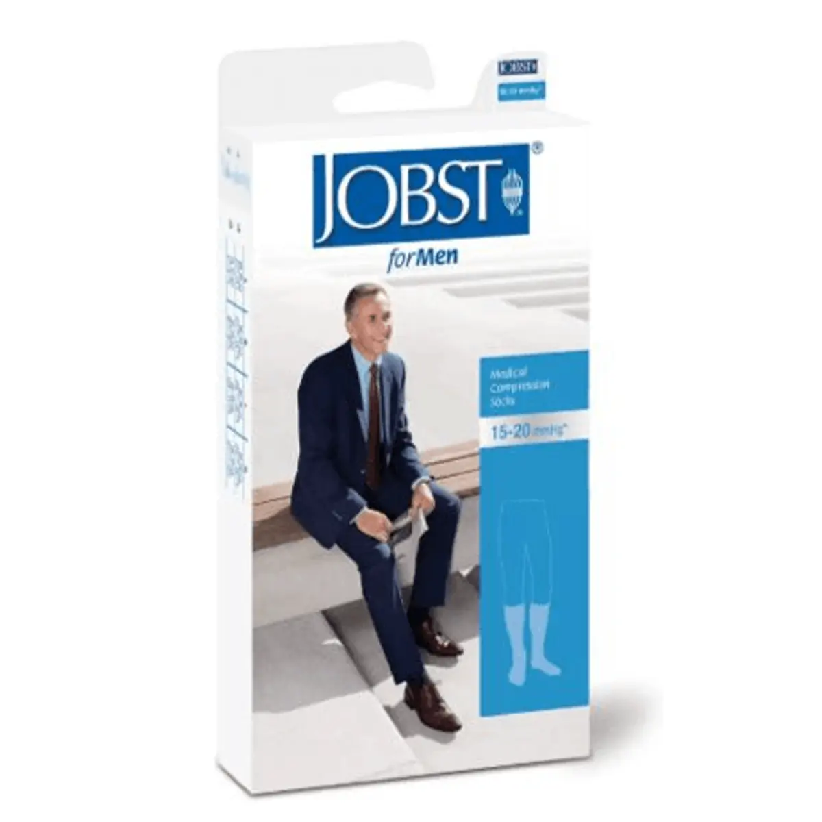 Meia Elástica Masculina Panturrilha (3/4) Compressão 15-20 mmHg - Preta - Jobst for Men - EG