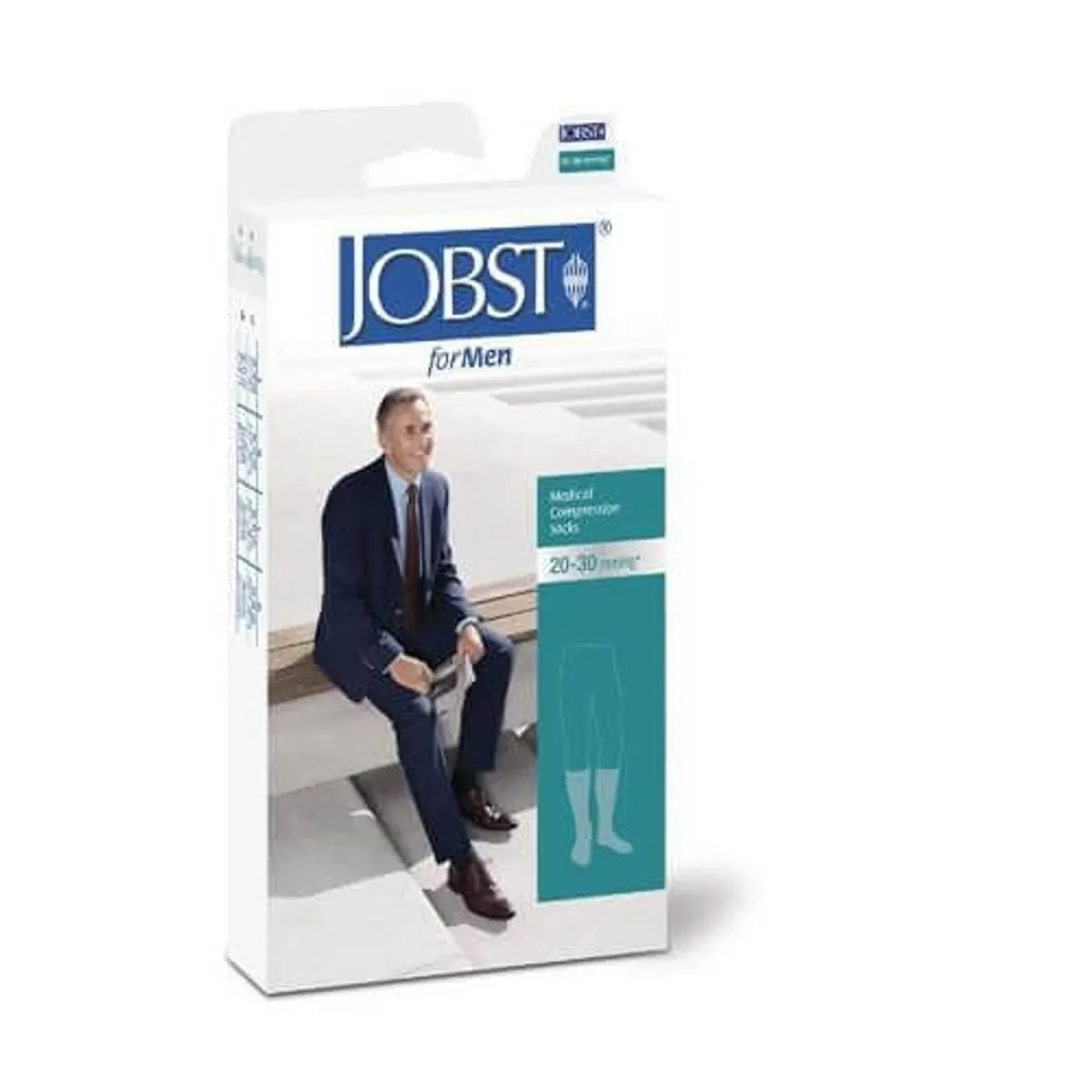 Meia Elástica Masculina Panturrilha Compressão 20-30mmHg - Preta - Jobst for Men