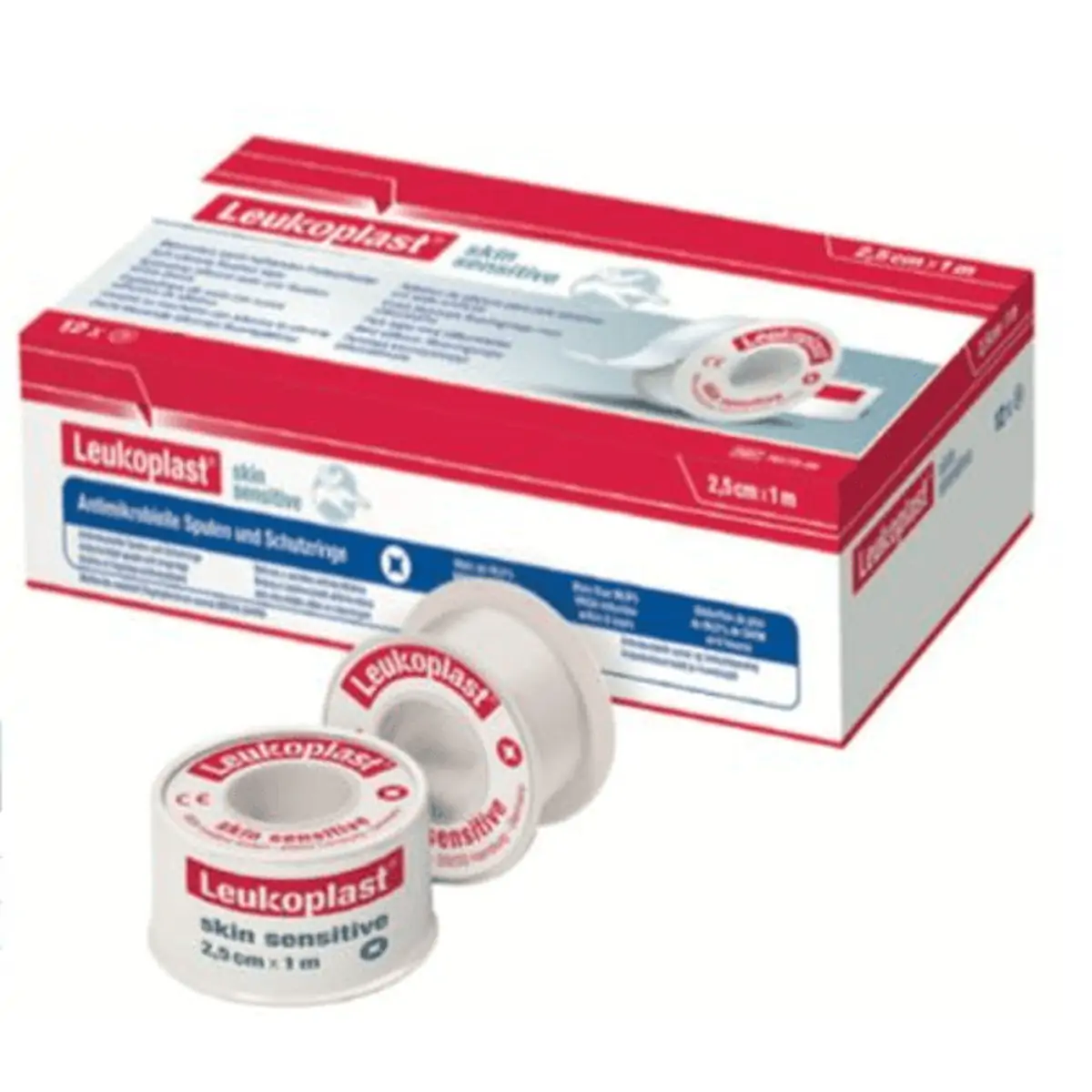 Fita Adesiva de Acetato de Celulose e Silicone Pele Sensível - LEUKOPLAST SKIN SENSITIVE Rolo 1,25cm