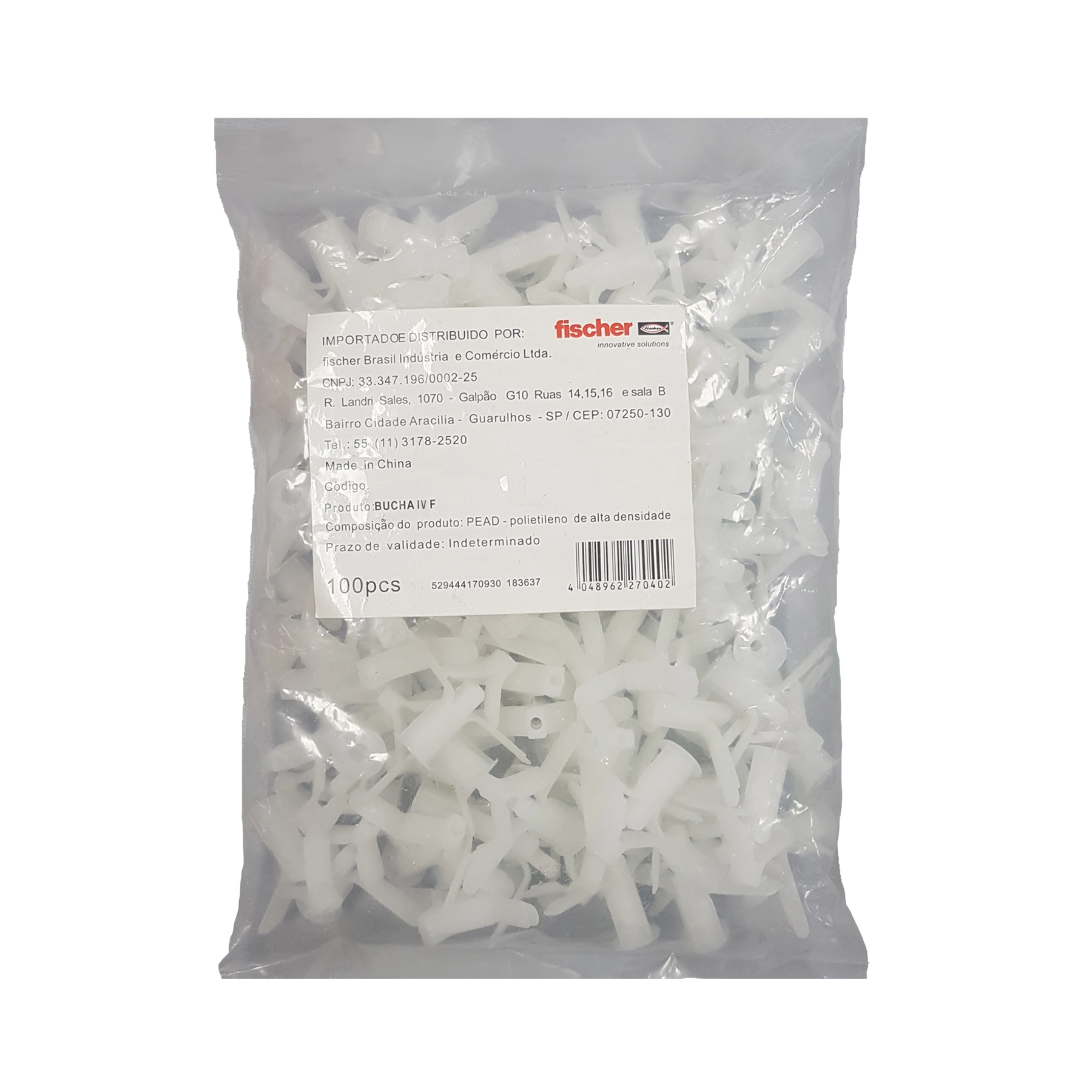 Bucha Drywall 4.5mm Nylon IV F 100 peças Fisher Price