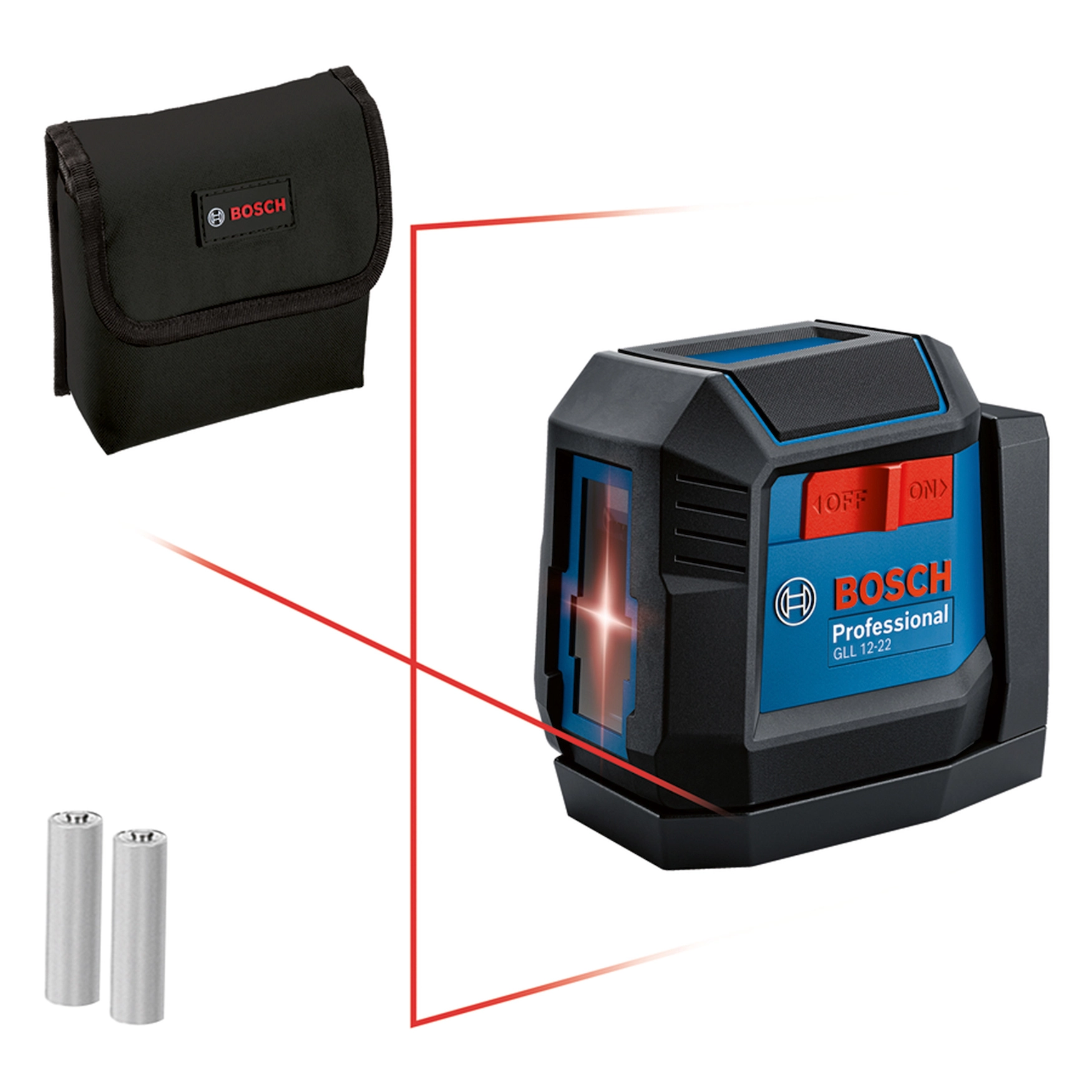 Nível a Laser Bosch 2 Linhas Vermelha 12m com Suporte Giratório GLL 12-22