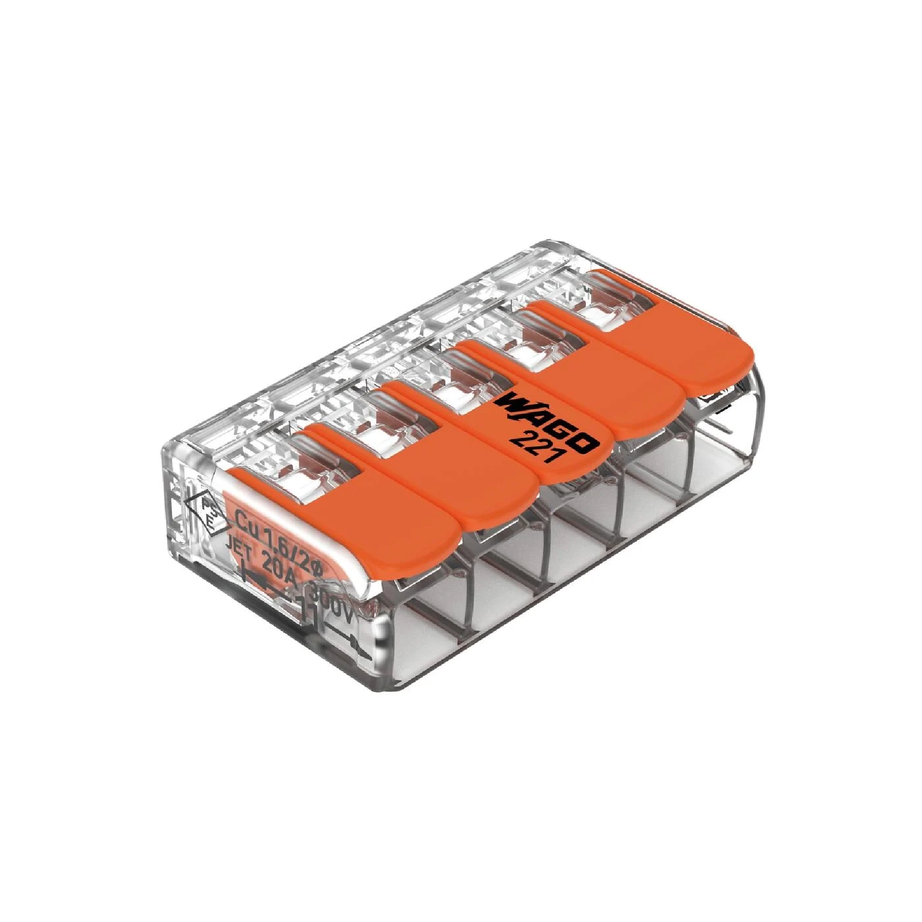 Wago 221 415 Lever Nuts 5 Conductor Compact Connectors 25 Pk