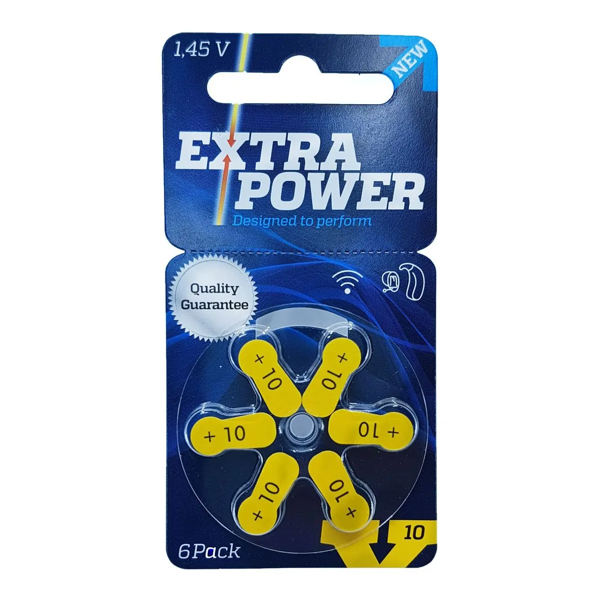 Pilha Power One Para Aparelho Auditivo Cartela C/6 unidades - Tam: 10