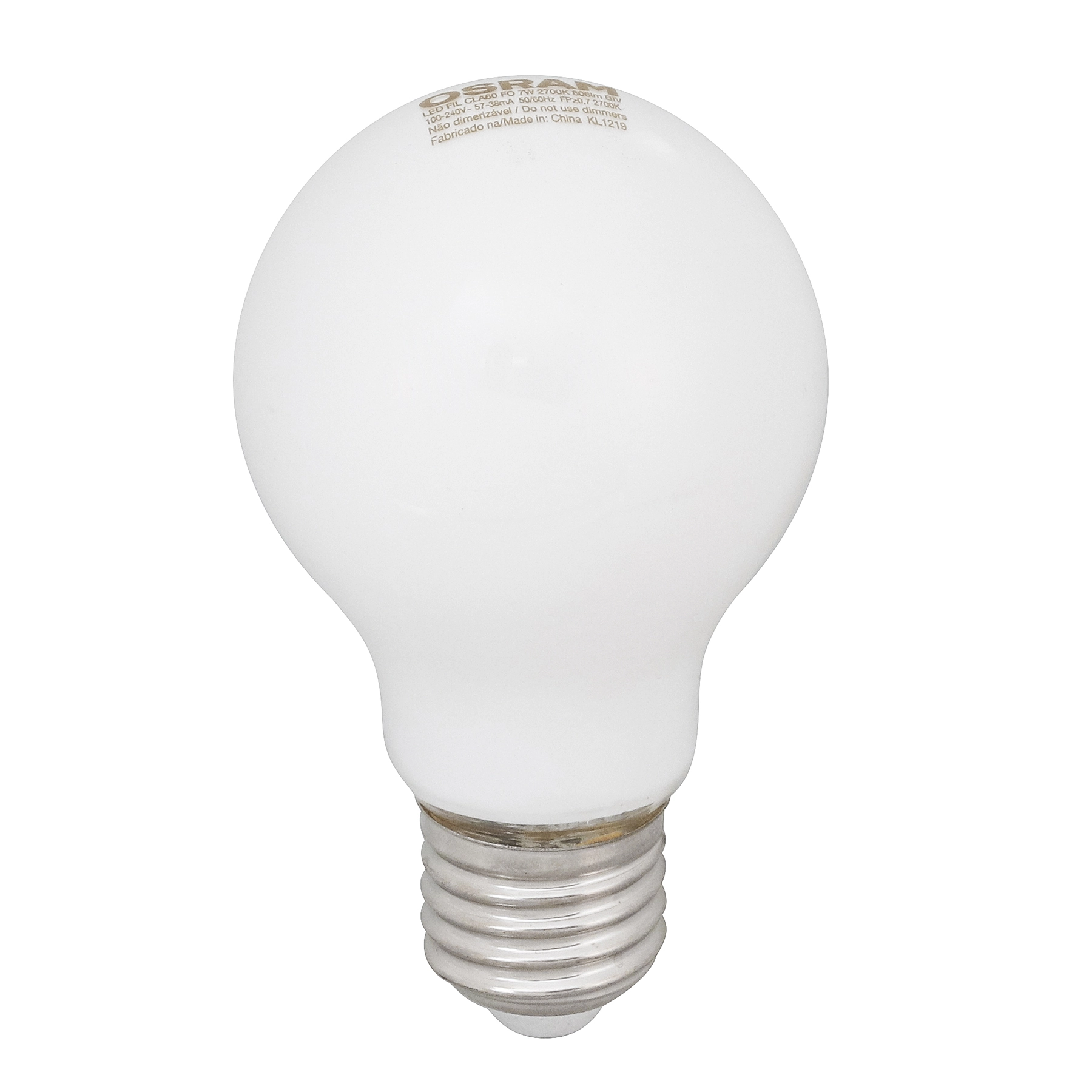 Lâmpada LED de Filamento Bulbo Luz Amarela 7W Osram Bivolt