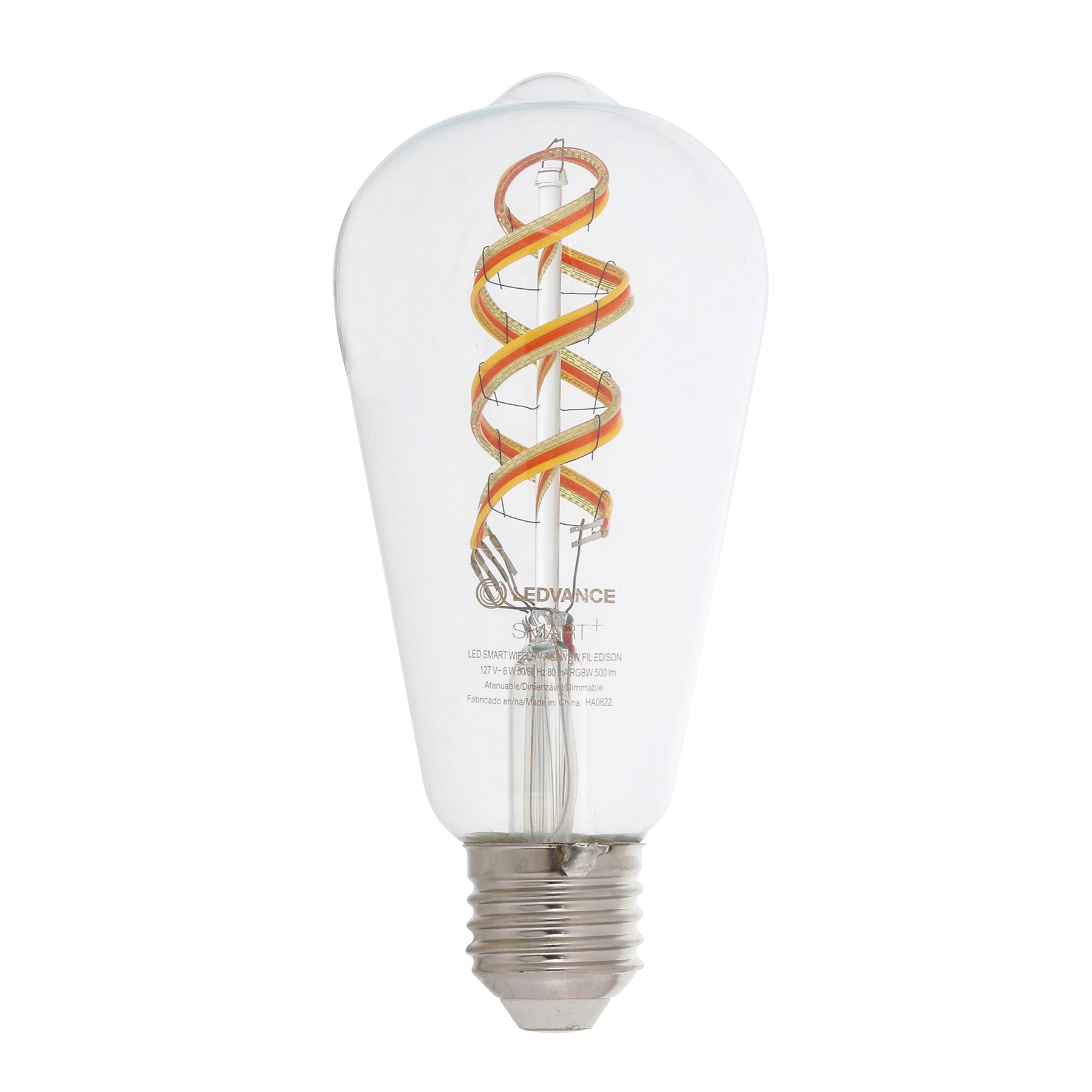 Lâmpada de LED Inteligente E27 Pêra 6W 500lm Luz RGB 127V Ledvance