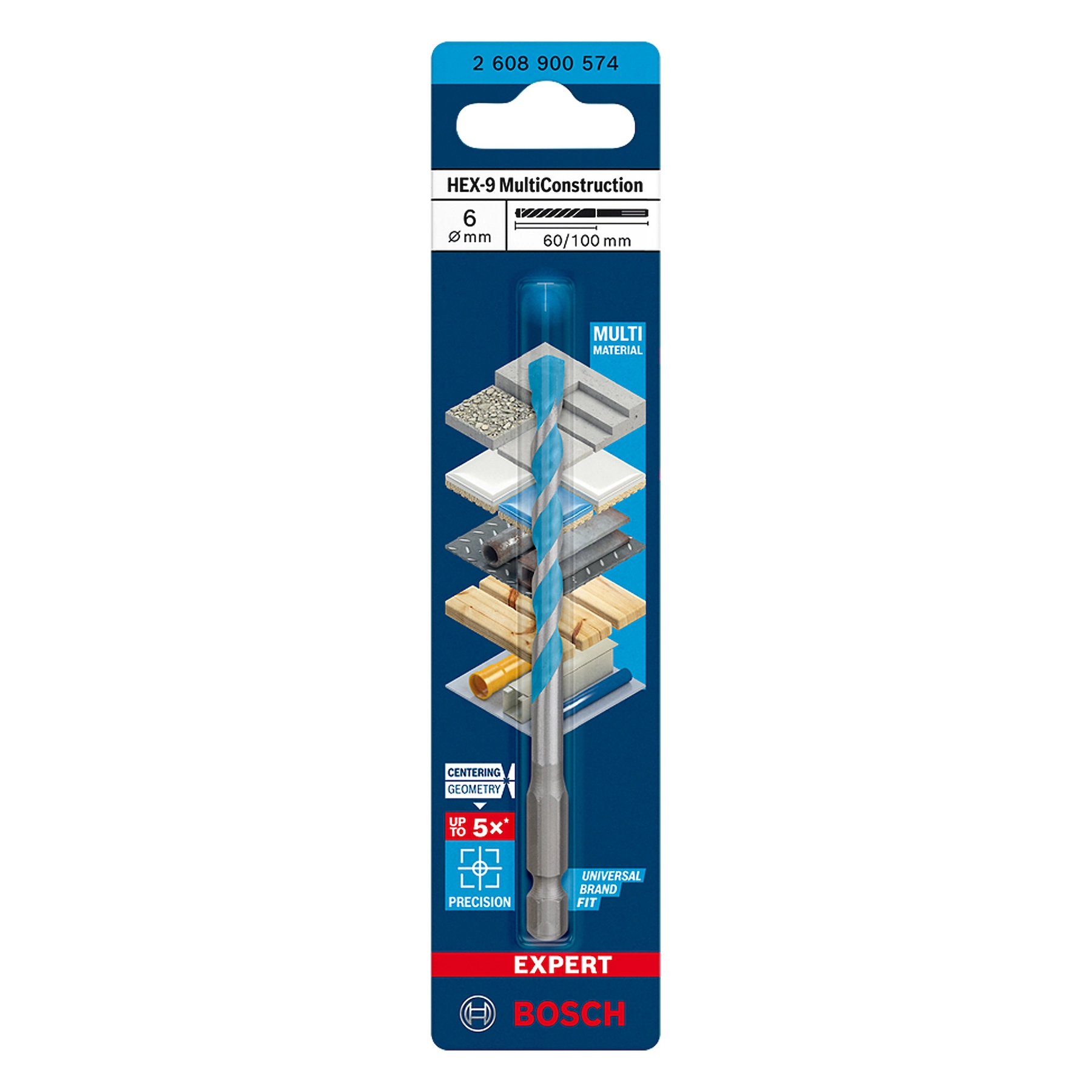 Broca HEX-9 6x60x100mm Expert Multiconstruction Bosch