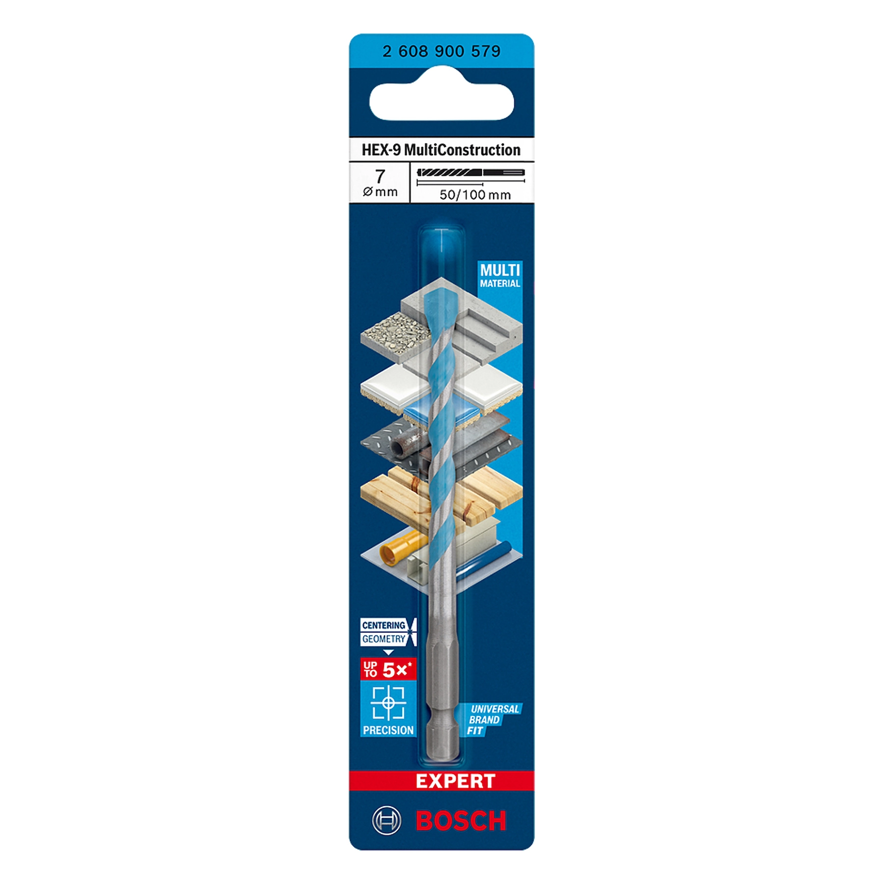 Broca HEX-9 7x50x100mm Expert Multiconstruction Bosch