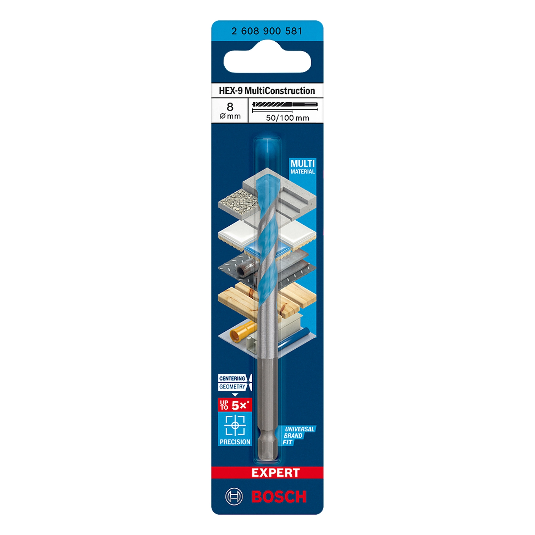Broca HEX-9 8x50x100mm Expert Multiconstruction Bosch