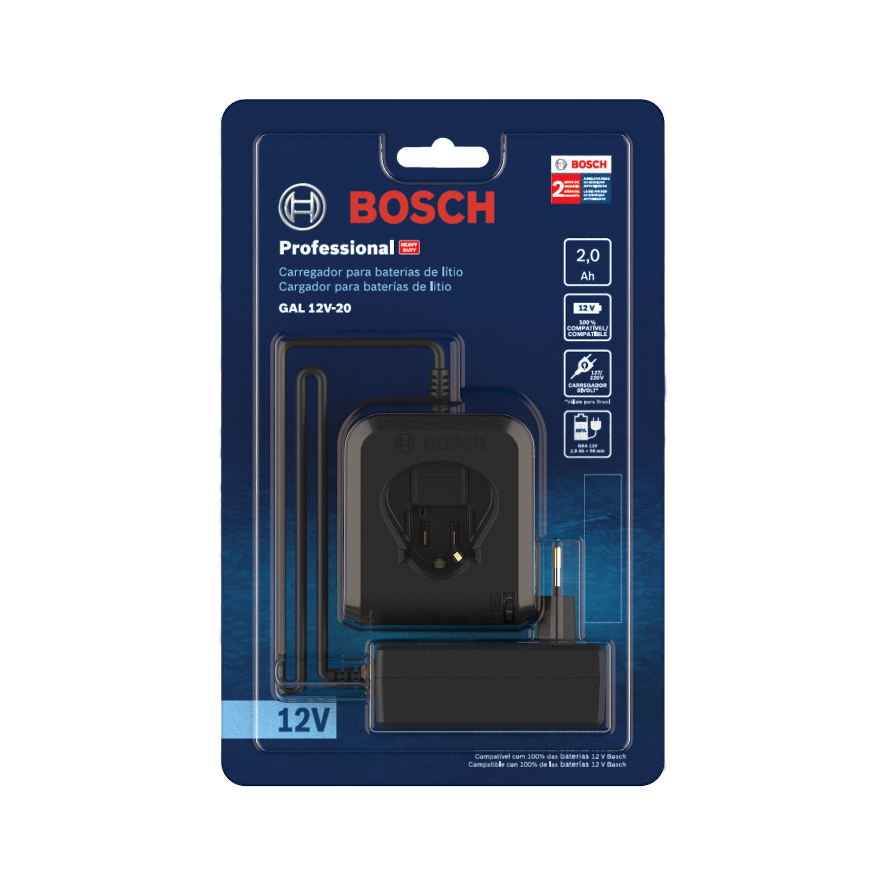 Carregador Bosch GAL 12V-20 12V 4Ah Li-ion