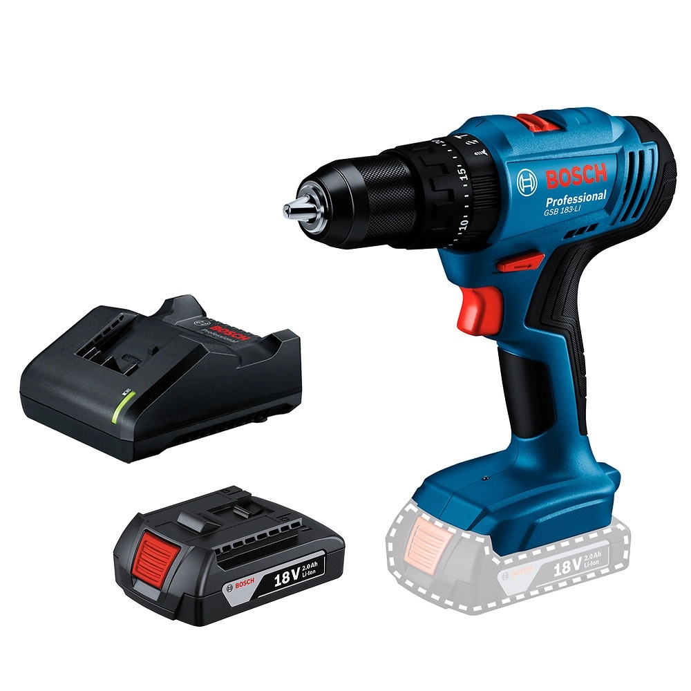 Parafusadeira Furadeira De Impacto Bosch Gsb 183-li 18v Bivolt 01 Bateria