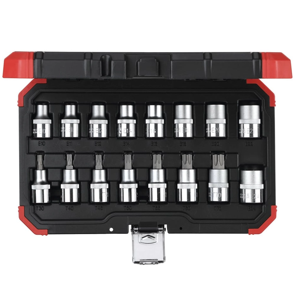 Jogo De Soquete E Chave Soquete Torx 1/2" - E10 A E24 E T30 A T70 Gedore Red 16 Peças R68003016 3300009