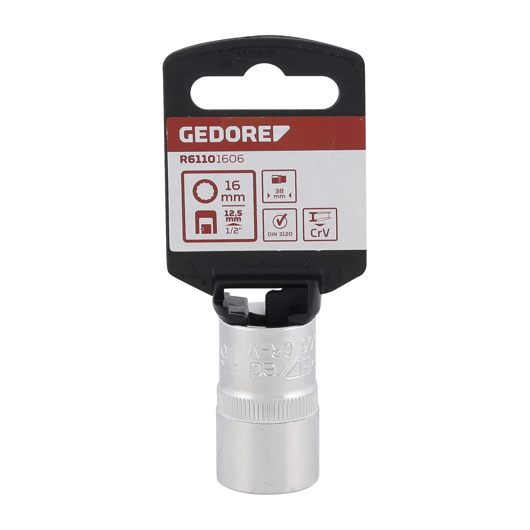 Soquete 1/2 Estriado 16mm Gedore RED