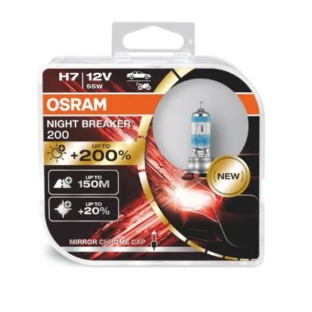 Lâmpada Osram Night Breaker H7 55W 12V 200 - OSRAM 64210NB200 - OSRAM 64210NB200