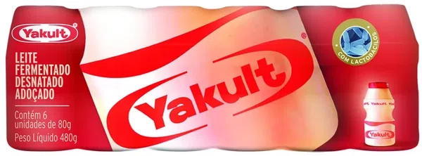 Pack Leite Fermentado Desnatado Yakult Frasco 480g 6 Unidades