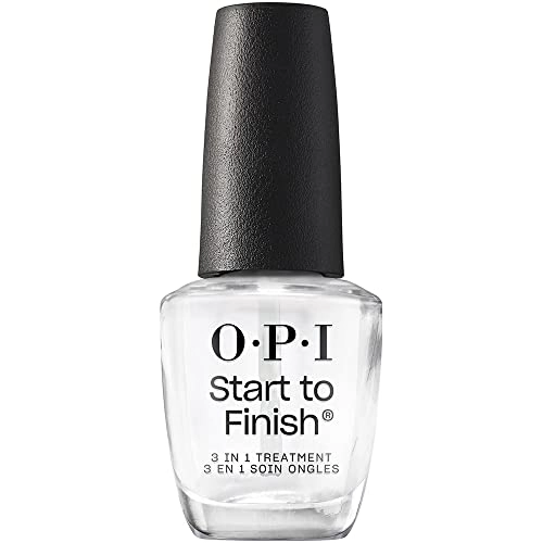 Opi Start To Finish, 3 In 1 Treatment, Base Coat, Top Coat, Nail Strengthener, Vitamin A E, Vegan Fo