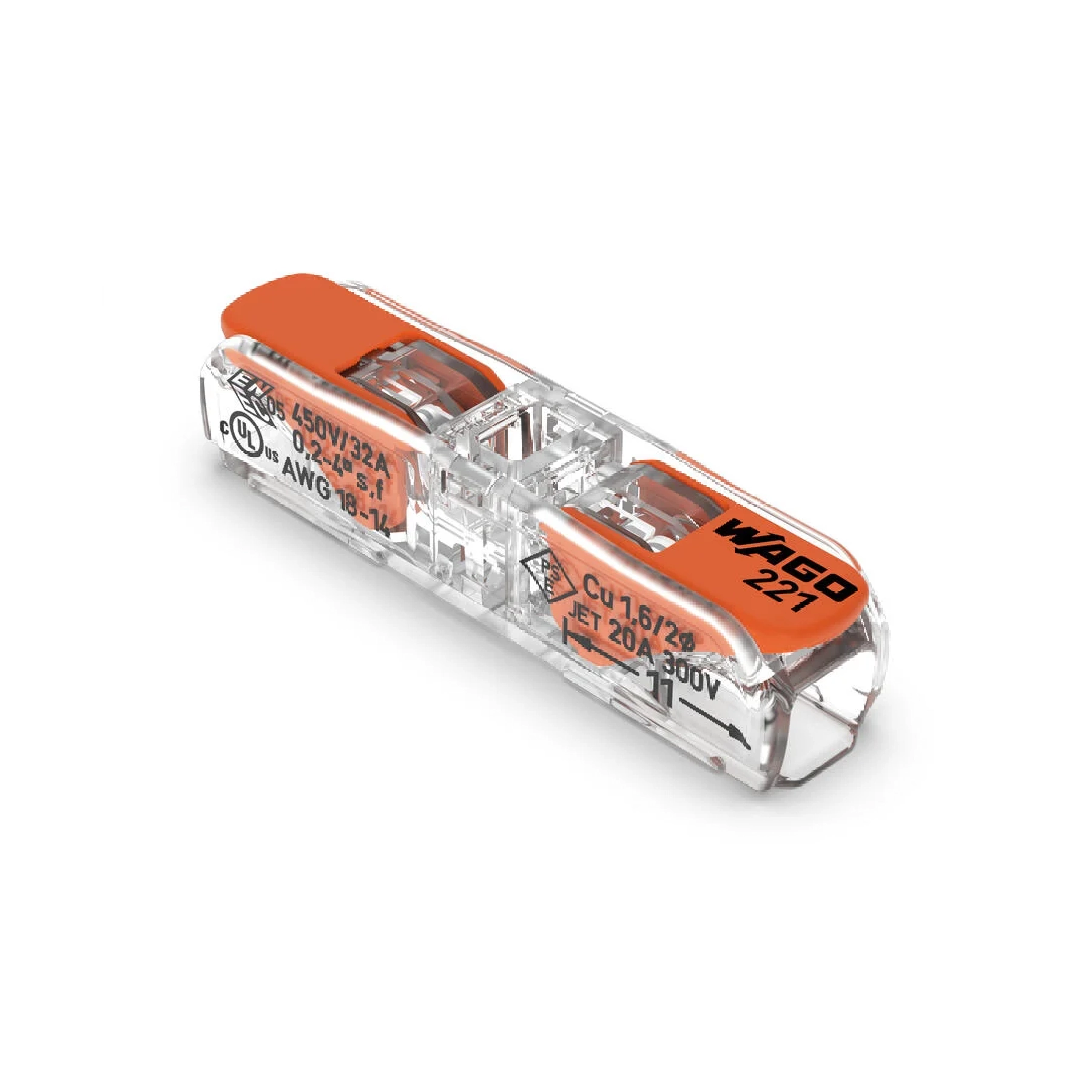 Conector Wago 2p. Linha Reta 221 2411