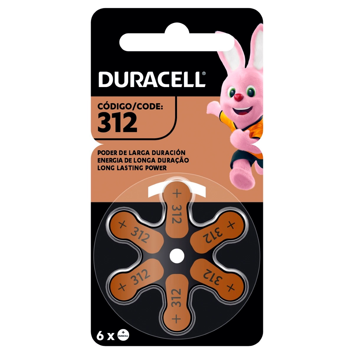 Pilha Duracell Auditiva 312 c/ 6 Unidades