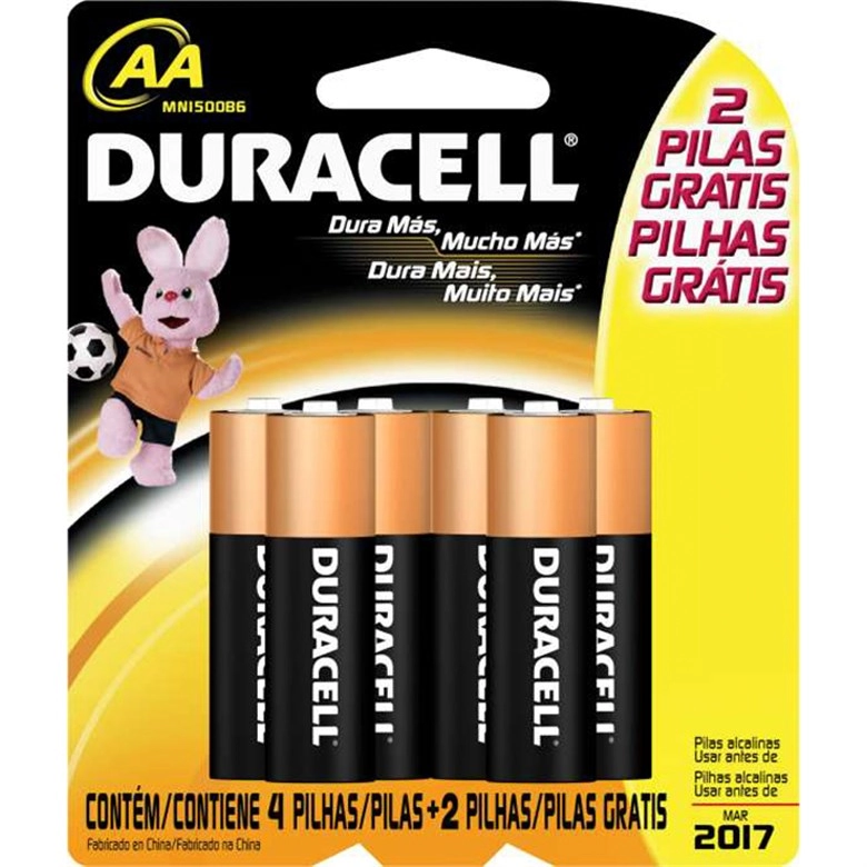 Pilha Zinco Duracell C/6 Leve6 Pague4 Aa Pequena Sm Unit